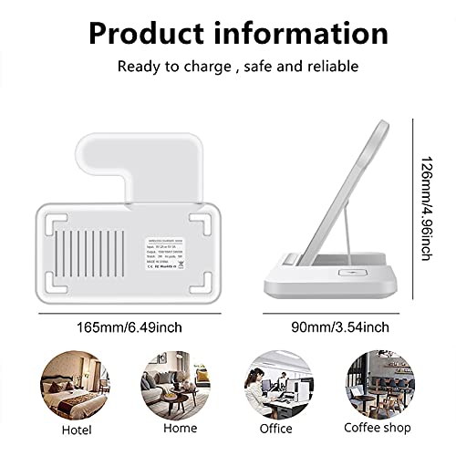 Wireless Charger, VNBBT Fast Wireless Charging Stand Dock 3 In 1 Foldable Charge Station Compatible with iPhone 14/13/12/11/Pro/Pro Max/XS/Xr/8 Plus, AirPods Pro/3/2, Apple Watch 8/7/6/5/4/3/2/SE