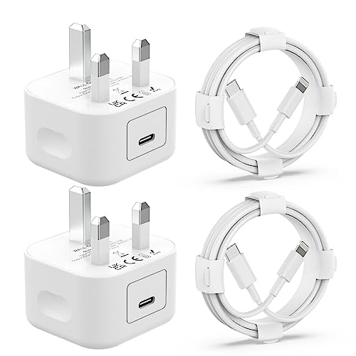 [Apple MFi Certified] 2Pack 20W PD USB C Power Adapter with 2Pack Fast Charging Cabe, USB C PD Wall Charger Plug and 6/6FT iPhone Charger Cable Compatible iPhone14 13 12 11 Pro/Pro Max/Plus