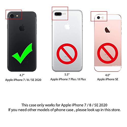 ELESNOW Case Compatible with iPhone SE 2022 / iPhone SE 2020 / iPhone 7 / iPhone 8, High-grade Leather Flip Wallet Phone Case Cover for Apple iPhone SE 2022 / iPhone SE 2020/7 / 8 (Deep Blue)