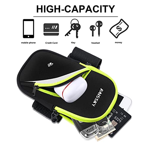 Running Armband Sports Arm Bag Phone Holder for iPhone 14/13/12 Pro Max/14 Max/11/ XS Max/Samsung S22 S21 S20 Ultra up to 6.9", Running Cell Phone Armband Sleeve Key Pouch Bag for Cycling and Hiking