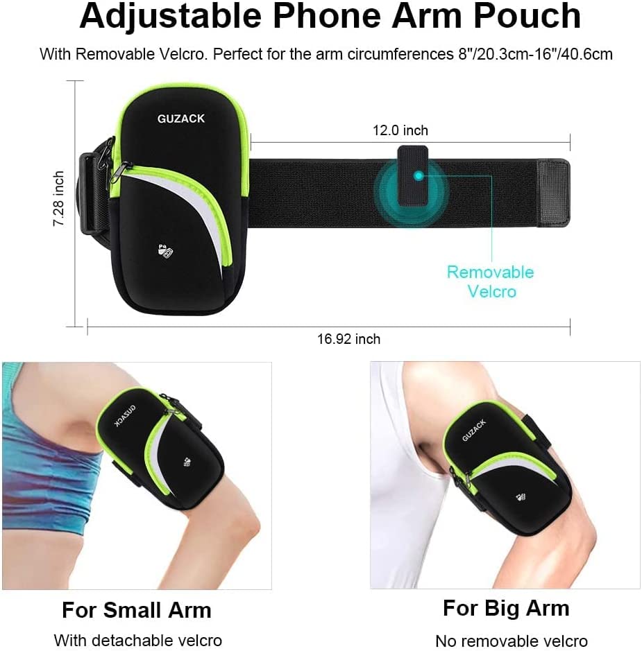 Running Armband Sports Arm Bag Phone Holder for iPhone 14/13/12 Pro Max/14 Max/11/ XS Max/Samsung S22 S21 S20 Ultra up to 6.9", Running Cell Phone Armband Sleeve Key Pouch Bag for Cycling and Hiking