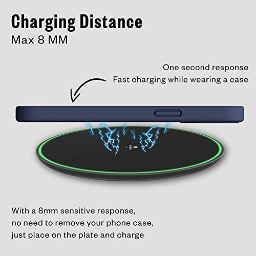 WATCHEM 15W Fast Wireless Phone Charger - Qi-Certified Charging Pad for iPhone, Samsung, Huawei, Sony - Universal Phone Compatibility