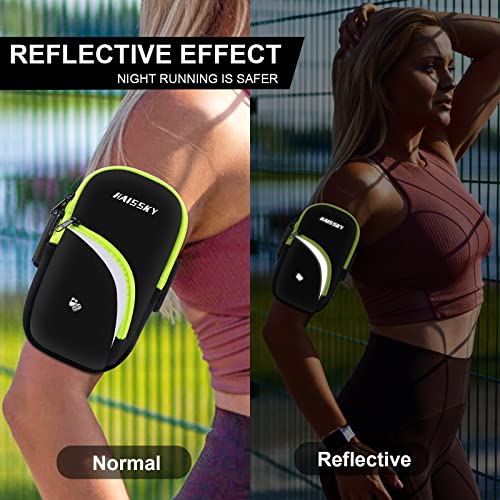 Running Armband Sports Arm Bag Phone Holder for iPhone 14/13/12 Pro Max/14 Max/11/ XS Max/Samsung S22 S21 S20 Ultra up to 6.9", Running Cell Phone Armband Sleeve Key Pouch Bag for Cycling and Hiking