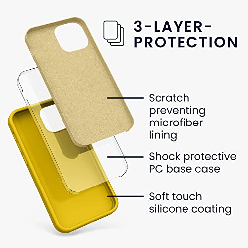 kwmobile Case Compatible with Apple iPhone 13 mini Case - TPU Silicone Phone Cover with Soft Finish - Radiant Yellow
