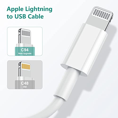 2Pack Apple MFi Certified iPhone Charger Cable 1m, Apple Lightning to USB Cable Lead 1 meters Fast Charging Apple Phone Cables for iPhone13/12/12 mini/ 11/11Pro/Max/X/XS/XR/XS Max/8/7/6/iPad