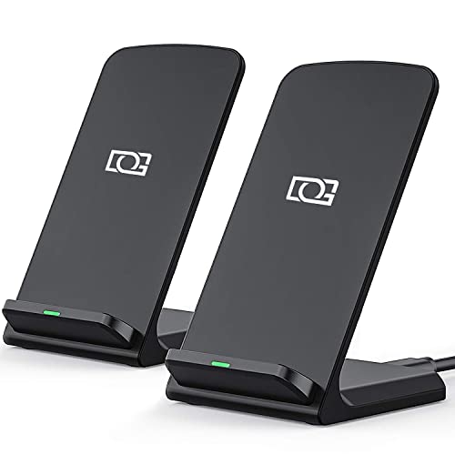 DGBAY Twin iPhone Wireless Charger, 15w Qi Fast Charge for Apple iPhone 14 13 12 11 Pro Max, Mini, Xs, X, 8 Plus Cell Phone & AirPods Pro 2 Charging Stand (2-Pack)