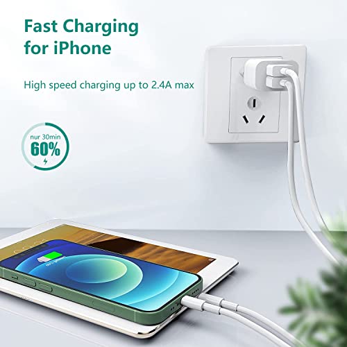 2Pack Apple MFi Certified iPhone Charger Cable 1m, Apple Lightning to USB Cable Lead 1 meters Fast Charging Apple Phone Cables for iPhone13/12/12 mini/ 11/11Pro/Max/X/XS/XR/XS Max/8/7/6/iPad