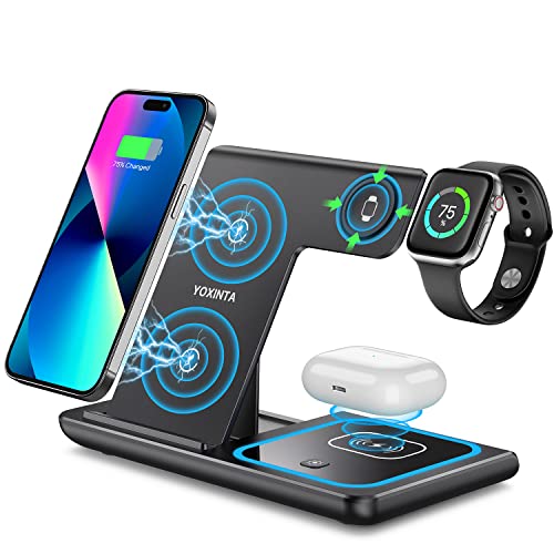 Wireless Charger,Wireless Charger iphone,Apple Watch Charger Stand,Apple Watch and Phone Charging Dock for iPhone14/13/12/11/Pro/Max/XS/XR/X/8/Plus,Apple Watch 8/7/6/5/4/3/2/SE,AirPods 3/2/Pro(Black)