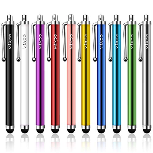 Mixoo Capacitive Stylus Pens, 10Pcs Universal Touch Screen Pen for All Mobile Phones, Apple iPad, iPad Pro, iPad Air, iPad Mini, Samsung Galaxy, iPhone and Tablet