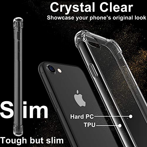 4youquality iPhone SE 2020 Case, iPhone 7 Case & iPhone 8 Case, LifetimeWarranty, Air Cushion Shockproof Bumper Clear Phone Case Cover for Apple iPhone 7, iPhone 8 & iPhone SE 2020 (HD Clear)