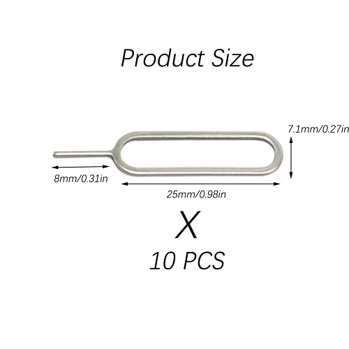 10Pcs SIM Card Removal Openning Tool, Tray Eject Pins Needle Opener, Universal Sim Ejector Tool for iPhone, HTC, Samsung Galaxy, Smartphone
