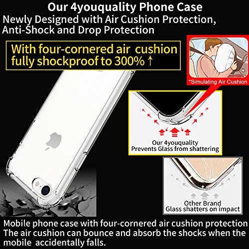 4youquality iPhone SE 2020 Case, iPhone 7 Case & iPhone 8 Case, LifetimeWarranty, Air Cushion Shockproof Bumper Clear Phone Case Cover for Apple iPhone 7, iPhone 8 & iPhone SE 2020 (HD Clear)