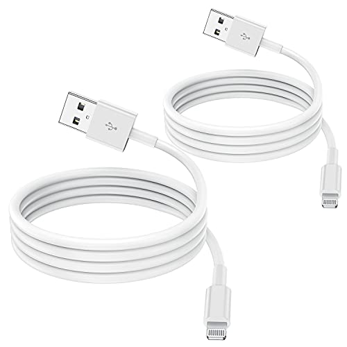 2 Pack Apple MFi Certified iPhone Charger Cable 1m, Apple Lightning to USB Cable Cord 1m, 2.4A Fast Charging Apple Phone Short Cables for iPhone13/12/12 mini/ 11/11Pro/Max/X/XS/XR/XS Max/8/7/6/iPad