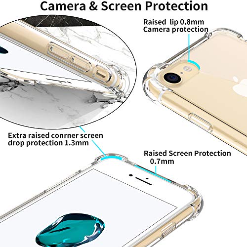 4youquality iPhone SE 2020 Case, iPhone 7 Case & iPhone 8 Case, LifetimeWarranty, Air Cushion Shockproof Bumper Clear Phone Case Cover for Apple iPhone 7, iPhone 8 & iPhone SE 2020 (HD Clear)