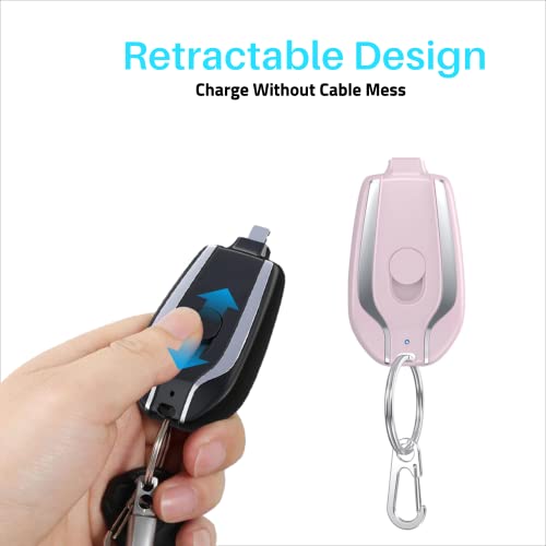 Mini Power Emergency Pod - Key Chain Power Bank for iPhone - Lightning Portable Battery Charger Pack. Charging Bank for Apple Phones. Compatible with iPhone 14/13/12/11/X/8/7