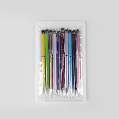 Mixoo Stylus Pen 10 Pack Universal Capacitive 2 in 1 Retractable Ballpoint Pens and Styli Touch Screen Pencil for Tablets/iPad/iPhone/Smartphones/Samsung Galaxy All Touchscreen Devices, Muliple Colors