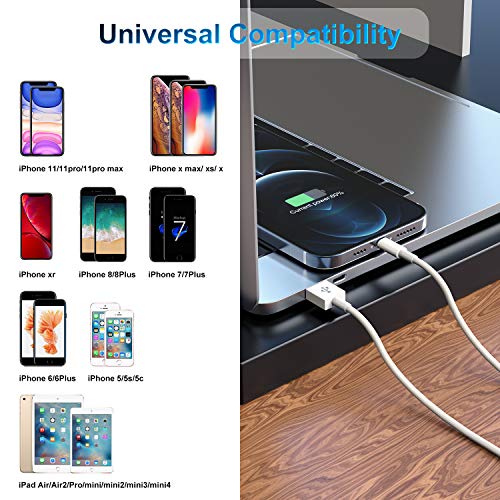2 Pack Apple MFi Certified iPhone Charger Cable 1m, Apple Lightning to USB Cable Cord 1m, 2.4A Fast Charging Apple Phone Short Cables for iPhone13/12/12 mini/ 11/11Pro/Max/X/XS/XR/XS Max/8/7/6/iPad