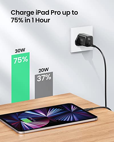 USB C Plug, INIU 30W USB C Charger PD 3.0 Charging Power Adapter Type C Fast Wall Mobile Phone Charger, UK USB-C Adaptor for iPhone 14 Pro Max iPad Samsung S22 Google Pixel 7 Tablet Laptop etc.