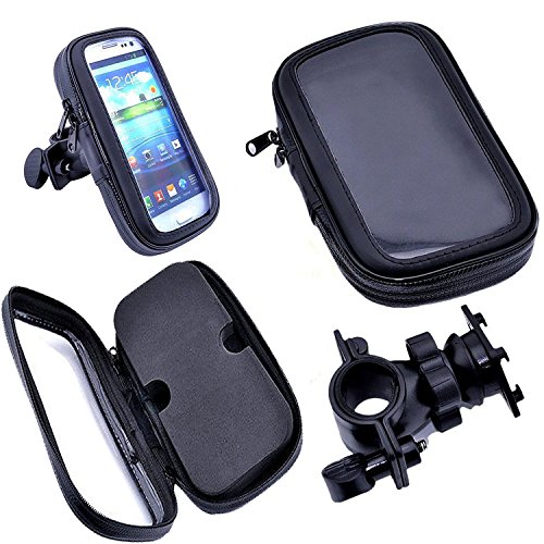 TechDealsUK Water Resistant Bicycle/Bike Motorbike Navigation/Mobile Phone Holder for Extra Large Phones For Apple iPhone 6/7/8 Plus Xr 11 Pro Samsung Galaxy Note 8/9/10 A10 A20 A30 A40 A50 A60 A70