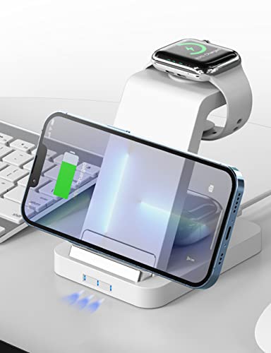 3 in 1 Wireless Charger, 15W Fast Wireless Charging Station for iPhone 14/13/12/Pro/SE/X/XR/XS/8 Plus Samsung Galaxy S21 S20 Qi Phone, Apple Watch Series 8/7/6/SE/5/4/3/2, Airpods Pro 2