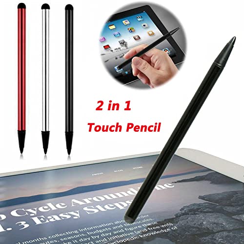 3 Pack Capacitive and Resistive Stylus Pen, Universal High Sensitive & Precision Capacitive Disc Tip Touch Screen Pen Stylus, 2 in 1 Touch Screen Pen for iPhone iPad Samsung Tablet Phone PC & Other