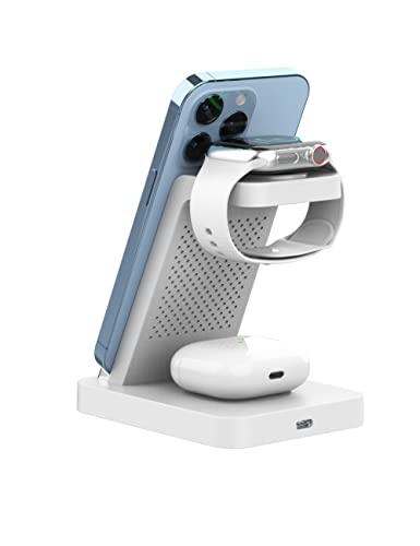 3 in 1 Wireless Charger, 15W Fast Wireless Charging Station for iPhone 14/13/12/Pro/SE/X/XR/XS/8 Plus Samsung Galaxy S21 S20 Qi Phone, Apple Watch Series 8/7/6/SE/5/4/3/2, Airpods Pro 2