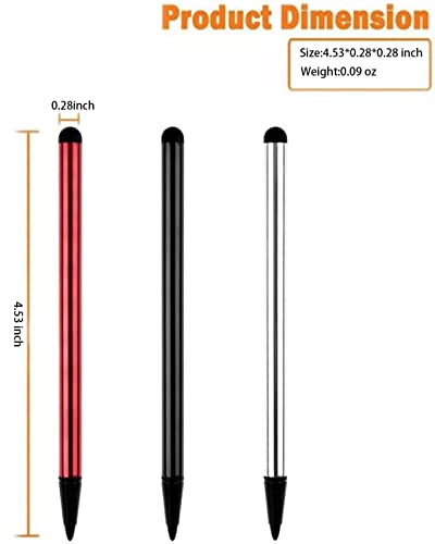 3 Pack Capacitive and Resistive Stylus Pen, Universal High Sensitive & Precision Capacitive Disc Tip Touch Screen Pen Stylus, 2 in 1 Touch Screen Pen for iPhone iPad Samsung Tablet Phone PC & Other