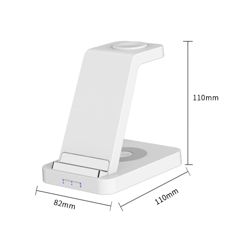 3 in 1 Wireless Charger, 15W Fast Wireless Charging Station for iPhone 14/13/12/Pro/SE/X/XR/XS/8 Plus Samsung Galaxy S21 S20 Qi Phone, Apple Watch Series 8/7/6/SE/5/4/3/2, Airpods Pro 2