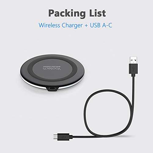 yootech Wireless Charger,10W Max Fast Wireless Phone Charging Pad Compatible with iPhone 14/14 Plus/14 Pro/14 Pro Max/13 Pro Max/13/13 Mini/SE 2022,Samsung Galaxy S22/S21,AirPods Pro(No AC Adapter)