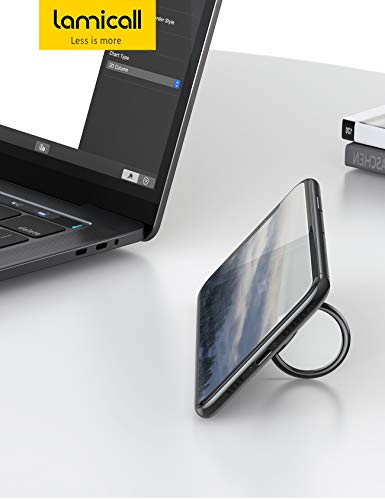 Lamicall Phone Ring Holder, Handy Finger Ring Stand - Universal Grip 360 Adjustable Mobile Phone Loop for iPhone 14 13 12 11 Pro Max Mini Xs XR X 8 7 6S, Samsung, HUAWEI, All 4~8 Smartphones - Black