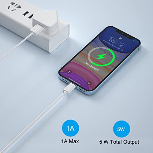 USB Plug UK 3 Pin Mains Charger,USB Wall Charger Plug Adaptor UK Compact Phone Charge Head 5V/1A/5W Charging for iPhone 11/11 Pro/10/Xs/XS Max/XR/X/8/7/6 Plus/5/5S/iPad,Samsung,MP3,USB Device