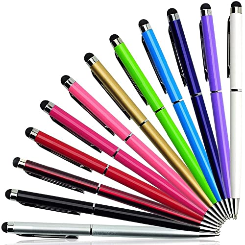 Stylus Pens for Touch Screens Pen Stylus with Black Ballpoint Pens 2-in-1, Tablet Stylus Compatible with iPad iPhone Mobile Phone Samsung Galaxy All Capacitive TouchScreens (Pack of 5, Mixed)