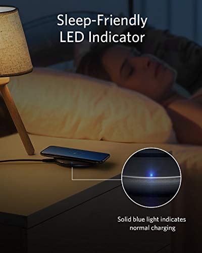 Anker Wireless Charger, PowerWave Pad for iPhone and Samsung, Qi-Certified 10W Max for iPhone 13/13 Pro/12/11/SE 2020/AirPods/Galaxy S20 (No AC Adapter, Not Compatible with MagSafe Magnetic Charging)