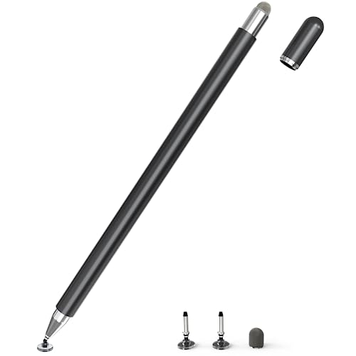 SENKUTA Stylus Pens for Touch Screens, 2 in 1 Tablet Pen iPad Pen for All Tablets, Mobile Phone, Apple iPhone, iPad, Samsung, Surface, Lenovo, Xiaomi, Chromebook, Acer, Android iOS etc. Black
