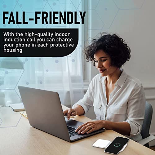 Quipcore 2 in 1 Foldable Wireless Charging Charger Station, 15W MagSafe Compatible with iPhone 14/13/12/SE/11/XS/8,Samsung Galaxy, Apple Watch