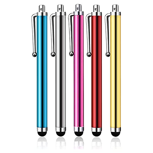 5 Stylus Pens compatible with iPhones, Tablets, iPad Mini, iPad Pro, iPad Air, Smartphones, Samsung Galaxy