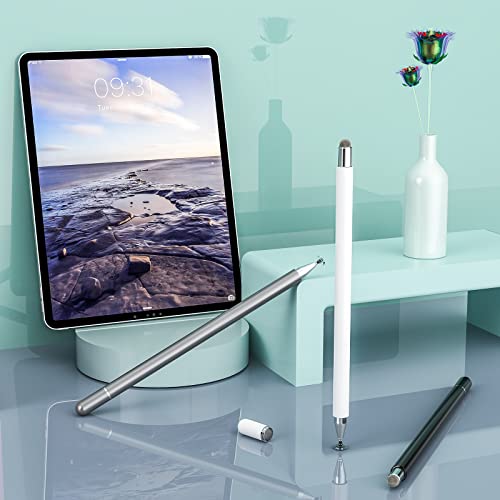 SENKUTA Stylus Pens for Touch Screens, 2 in 1 Tablet Pen iPad Pen for All Tablets, Mobile Phone, Apple iPhone, iPad, Samsung, Surface, Lenovo, Xiaomi, Chromebook, Acer, Android iOS etc. Black