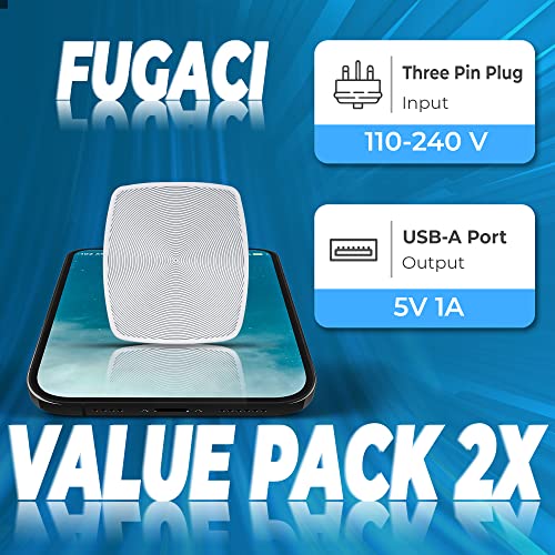 Pack of 2 Usb Plug For Iphone Plugs Uk Usb Wall Plug-Usb Charger Plug Uk 3 Pin Usb Adapter Plug Uk Mobile Phone Mains Chargers Usb Plugs Compatible To Mobiles/Samsung/Iphone/Ipads/Watches Usb Plug UK