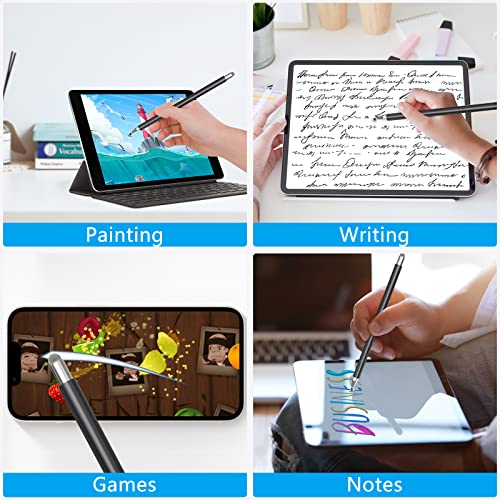 SENKUTA Stylus Pens for Touch Screens, 2 in 1 Tablet Pen iPad Pen for All Tablets, Mobile Phone, Apple iPhone, iPad, Samsung, Surface, Lenovo, Xiaomi, Chromebook, Acer, Android iOS etc. Black