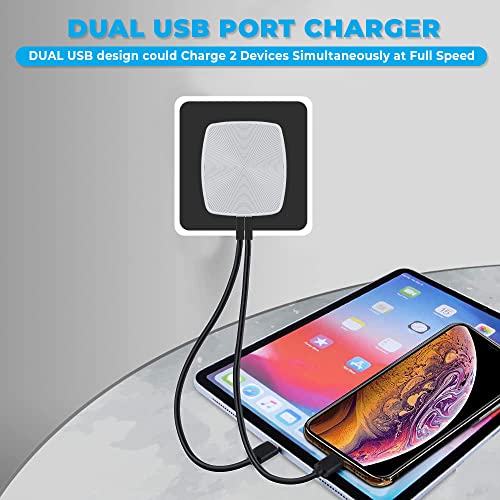 Pack of 2 Dual Port Usb Wall Plug 2.1A/5V Adapter Uk 3 Pin Dual Usb Plug Usb Adapter Plug Uk Usb Wall Plug-Usb Charger Plug Uk Mobile Phone Mains Chargers Double Usb Plugs For Iphone/Ipads/Samsung Etc