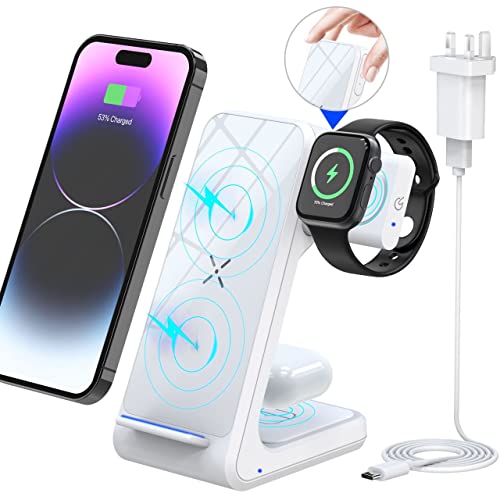 Wireless Charger Fast Certified 3 in 1 Charging Station Pop-Up Watch Charging Stand for Apple Watch AirPods iPhone 11 12 13 14 Pro Max SE X Mini Android HUAWEI Samsung LG GOOGLE nexus Phone