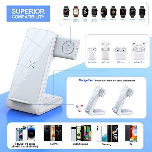 Wireless Charger Fast Certified 3 in 1 Charging Station Pop-Up Watch Charging Stand for Apple Watch AirPods iPhone 11 12 13 14 Pro Max SE X Mini Android HUAWEI Samsung LG GOOGLE nexus Phone