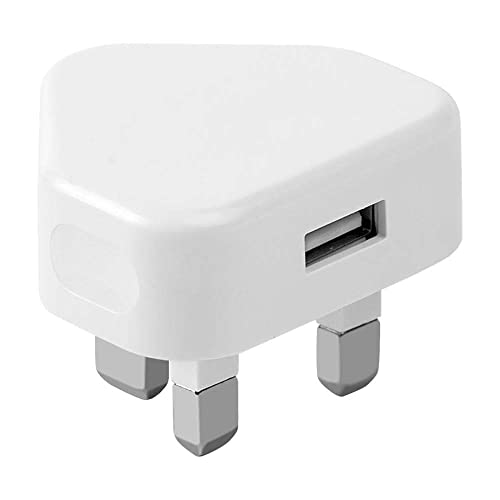 White Usb Plug For Iphone Plugs Uk 3 Pin Usb Adapter Plug Uk Usb Wall Plug-Usb Charger Plug Uk Mobile Phone Mains Chargers Usb Plugs Compatible With Other Mobiles/Iphone/Samsung/Ipads/Watches/Airpods