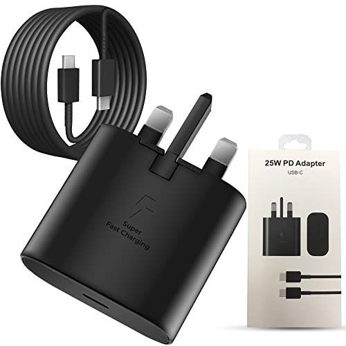 25W Usb C Fast Charger Plug With 6.6feet Cable For Samsung Usb C Charger Mobile Phone Mains Plugs 25W Usb C Charger Usb C Cable For Samsung Charger S22/S22+/S22 Ultra/S21 Series/S20 Usb Type C Devices