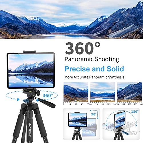 Phone Tripod, 2023 Upgraded 65inch/165cm Lightweight Portable Camera Tripod for iPhone/iPad/Samsung/Smartphone/Action Camera/DSLR Camera with Phone Holder & Wireless Bluetooth Control Remote