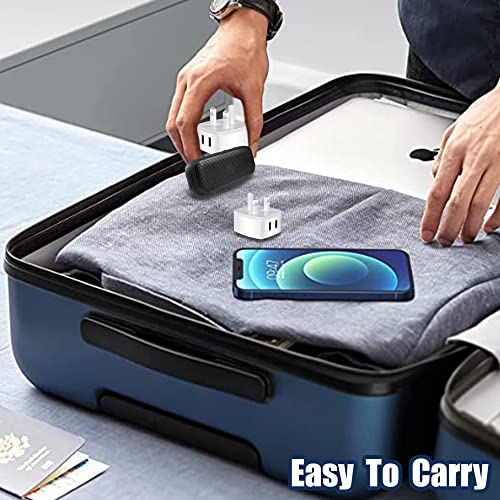 Pack of 2 Dual Port Usb Wall Plug 2.1A/5V Adapter Uk 3 Pin Dual Usb Plug Usb Adapter Plug Uk Usb Wall Plug-Usb Charger Plug Uk Mobile Phone Mains Chargers Double Usb Plugs For Iphone/Ipads/Samsung Etc