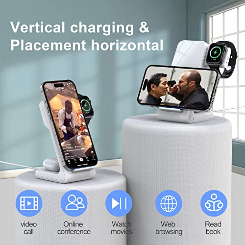 Wireless Charger Fast Certified 3 in 1 Charging Station Pop-Up Watch Charging Stand for Apple Watch AirPods iPhone 11 12 13 14 Pro Max SE X Mini Android HUAWEI Samsung LG GOOGLE nexus Phone
