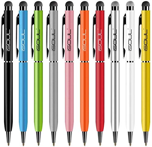 Stylus Pen, iSOUL Stylus Touch Pen, Pack of 10, Stylus Pens for Touch Screens, Stylus for Apple iPad, iPhone, Samsung Galaxy, Oneplus, Pixel, Mobile Phones & Tablets (Rainbow)