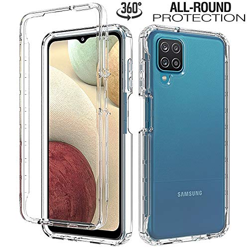 NWNK13 For Samsung Galaxy A12 5G Case Crystal Clear Slim Fit Front & Back 360° Case Built-in Screen Protector Full Body Silicone Gel Mobile Phone Cover for Samsung A12 5G (Clear) (Clear)