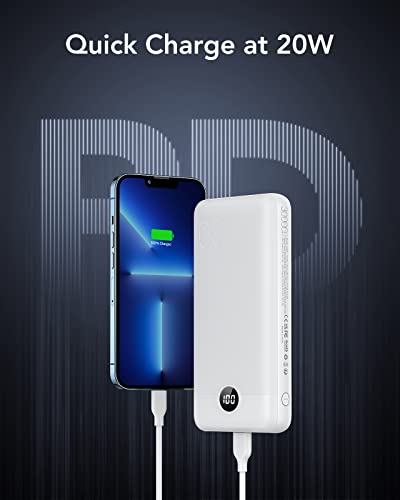 VEGER 30000mAh Power Bank with Led Display, 20W Fast Charging PD18W QC 3.0 USB C Battery Pack Portable Charger with 4 Outputs & 2 Inputs Compatible with iPhone/iPad/Samsung Phones Tablet and More